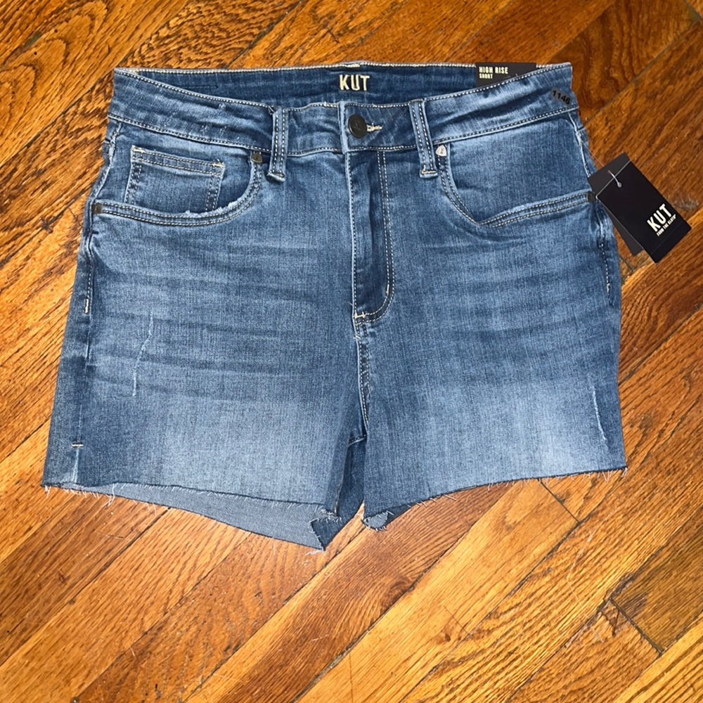 NWT Kut Distressed High Rise Shorts with a Raw Hem ready for summer